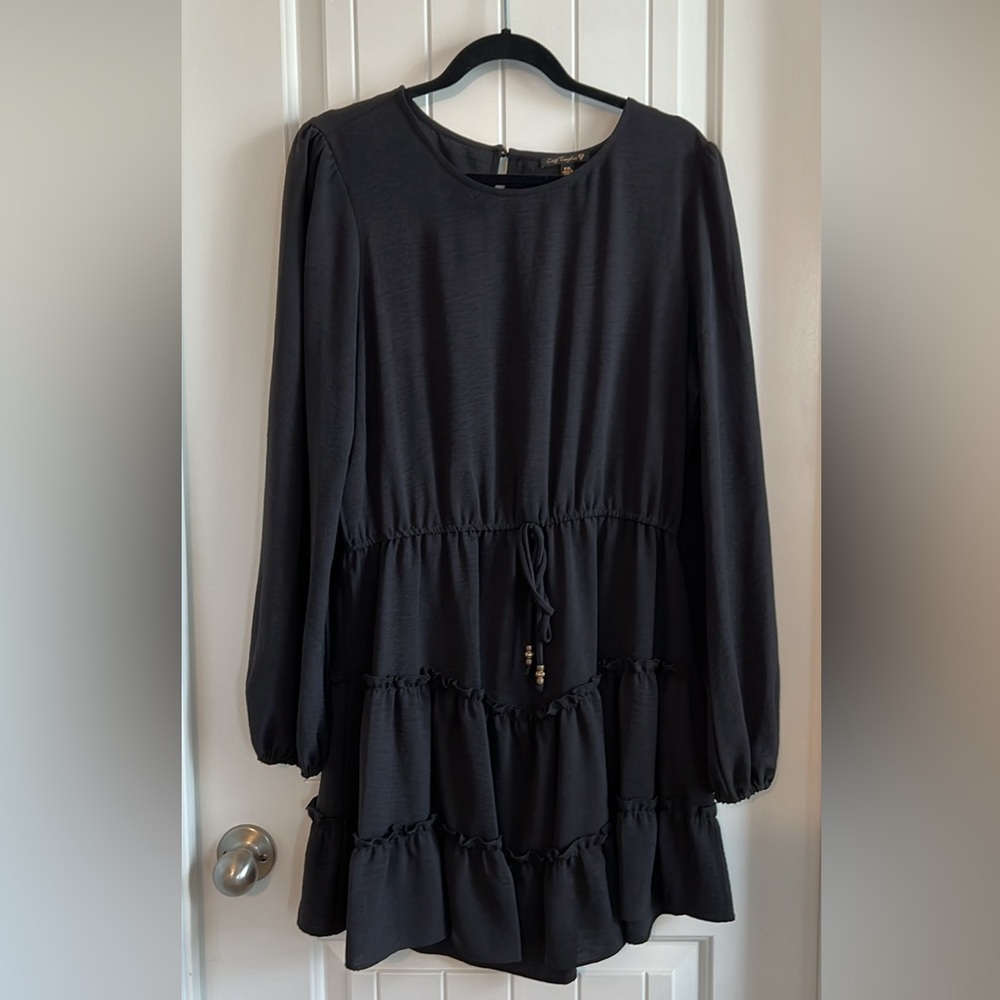 City Triangles black long sleeve dress